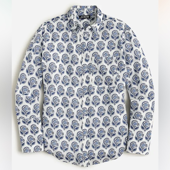 J. Crew - Garçon Cotton Voile Button Down Shirt in Bouquet Block Print - Picture 2 of 5